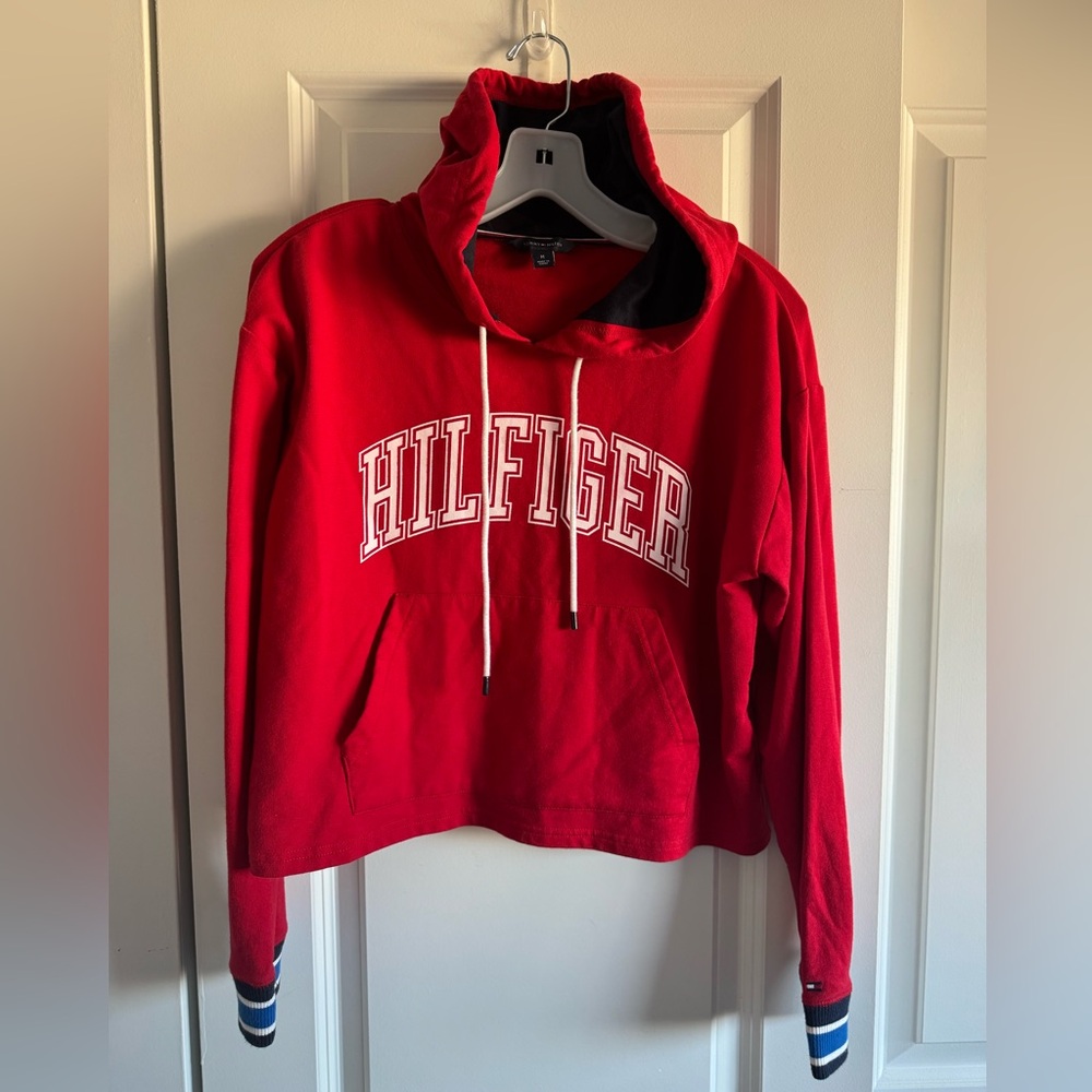 Tommy Hilfiger Vibrant Red Cropped Sweatshirt
